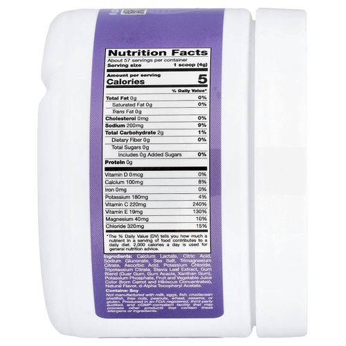 California Gold Nutrition, HydrationUP®, смесь для приготовления электролитического напитка с кальцием, калием, витамином C и витамином E, со вкусом винограда, 227 г (8 унций)