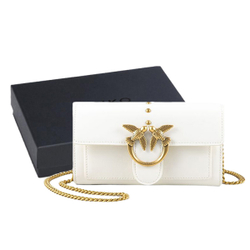 Сумка Pinko Simply 22 Spring and Summer Cowhide Classic Bird Swallow Bag Chain Wallet Messenger Shoulder Bag White, 1P22JM-Y7SP-Z14Q