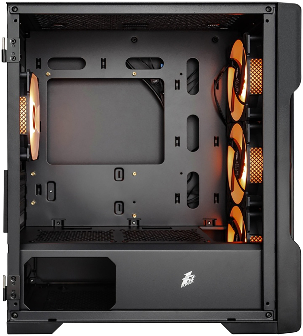 Корпус для компьютера 1STPLAYER Корпус TRILOBITE T3-G Black / mATX, TG / 4x 120mm LED fans inc. / T3-G-BK-4F1