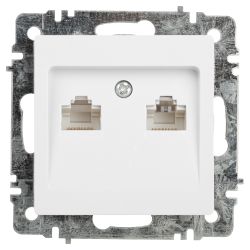 Розетка Intro Accent 6-304-01 информационная 2xRJ45 IP20 СУ белый