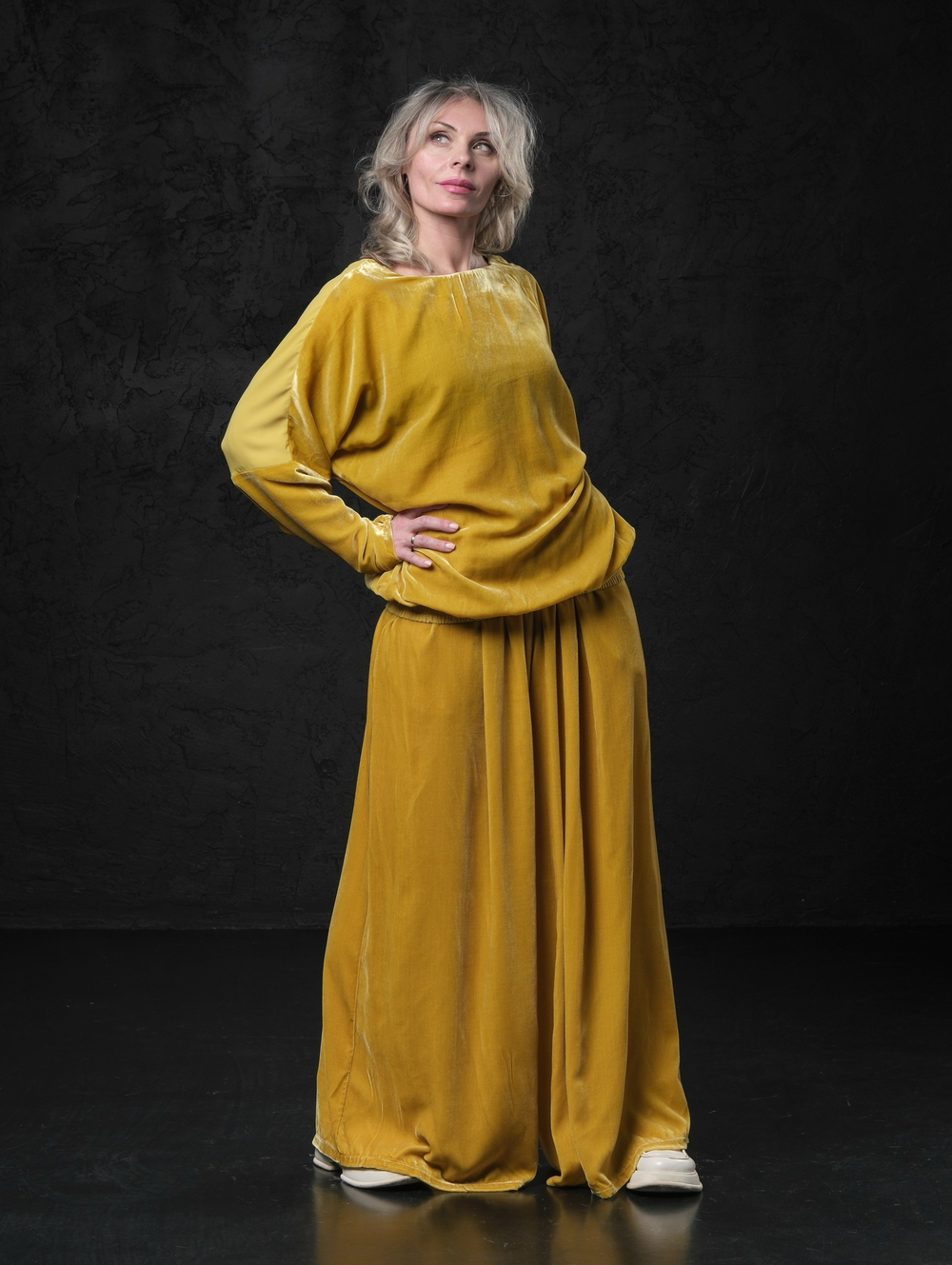 Лонг двусторонний /бархат + шелк