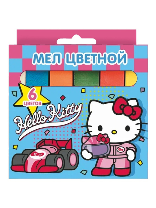 Мел цветной "Hello Kitty", 6 шт., в картонной упаковке