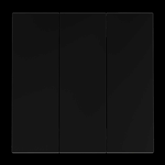 Клавиши для выключателя/переключателя трехклавишного S70 (черный матовый) Voltum VLS000508