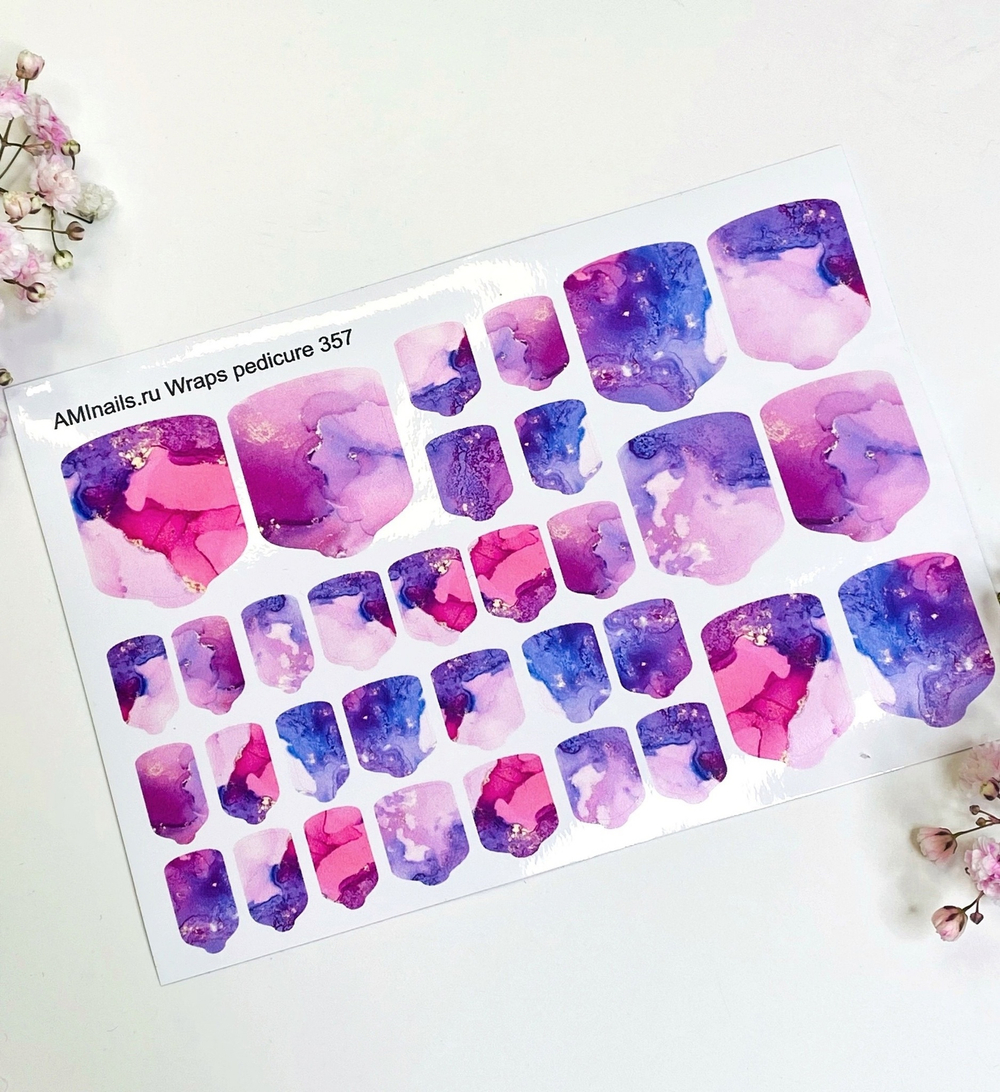Пленки для ногтей Aminails Wraps pedicure 357