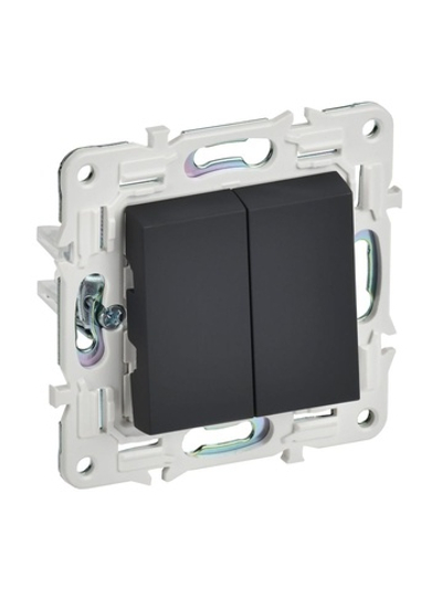 Выключатель проходной 2-кл. SKANDY 10А SK-V05G графит IEK SK-V22-0-10-K53