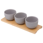 Набор для сервировки темно-серого цвета на подставке из коллекции edge