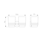 Два стакана для зубных щеток с держателем WONZON & WOGHAND EASY, Хром (WW-8128)