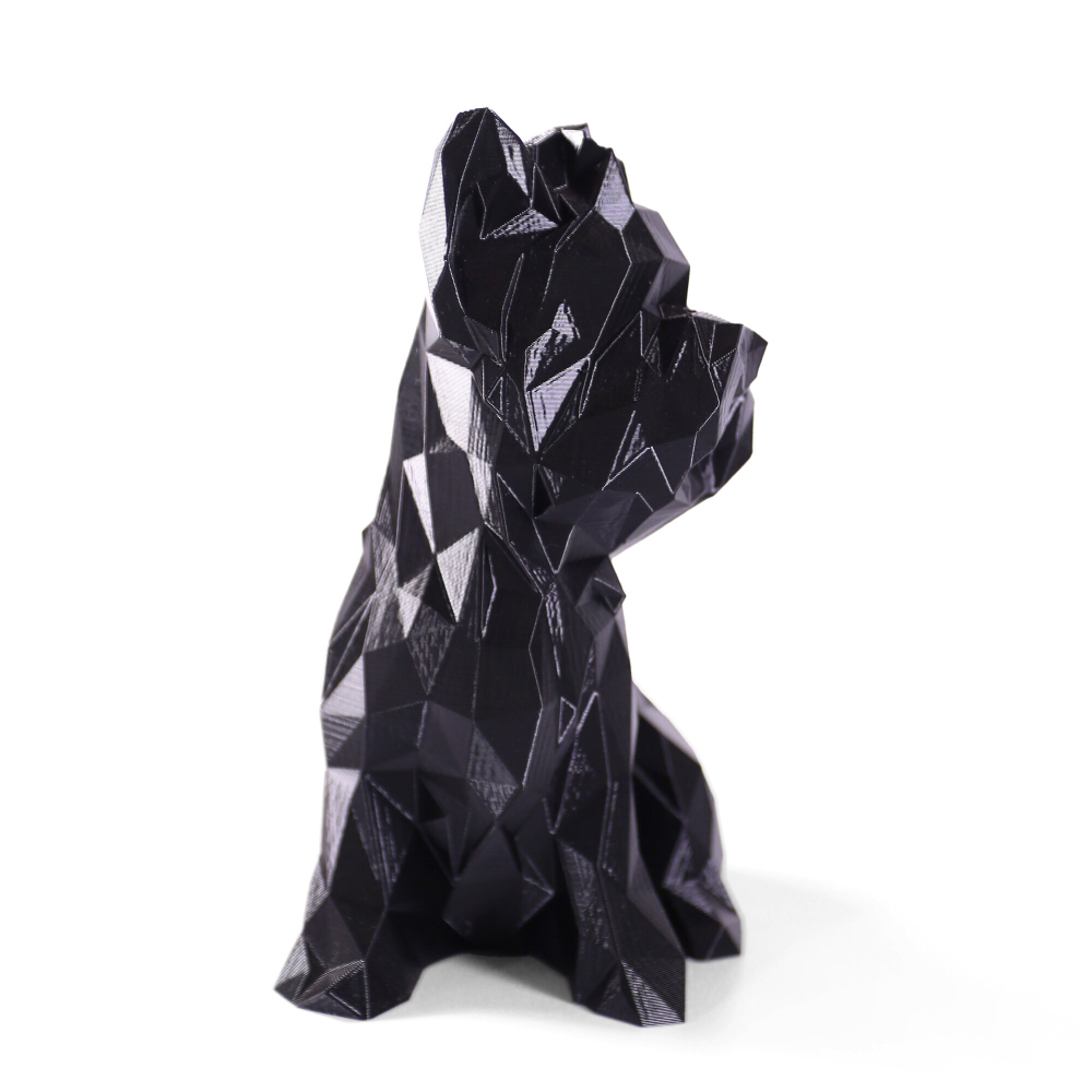 Статуэтка собаки породы Йорк (York dog) полигональная 160мм, черный