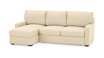 Диван с оттоманкой Непал Vivaldi 03 221*153*90 см, Бежевый Велюр Еврокнижка Фиеста