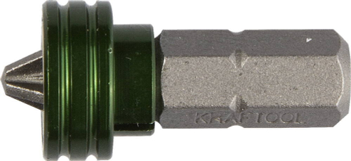 Биты ″ЕХPERT″, с магнитным держателем-ограничителем, KRAFTOOL 26128-2-25-1, тип хвостовика C 1/4″, PH2, 25 мм, 1 шт. в блистере