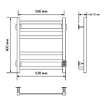 Полотенцесушитель MIXLINE TRIUMPH  60х50 (таймер, 312 Вт, 6 перекладин) электрический ЧЕРНЫЙ