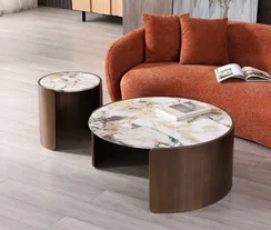 Журнальный столик Savoy Ø90х40 см, белая керамика