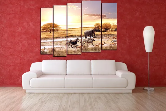 Модульная картина "Животные Африки"