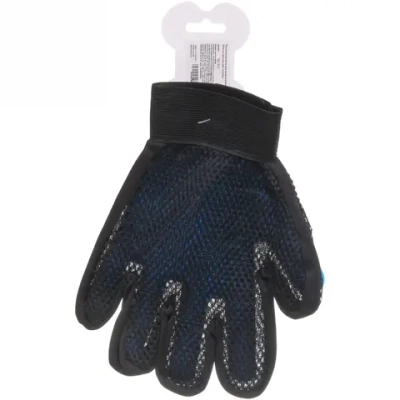 Расческа - перчатка для собак и кошек «ЛАПКИ и ЦАРАПКИ», на липучке, цвет голубой, 23см (подвес)✦