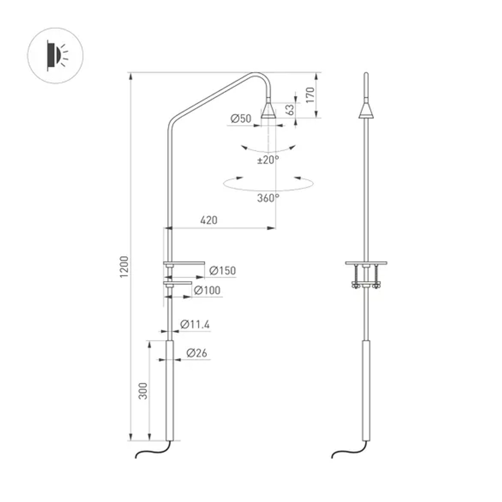 Светильник SP-RINAR-TAB-5W Warm3000 (BK, 36 deg, 230V) (Arlight, IP20 Металл, 5 лет) 059324