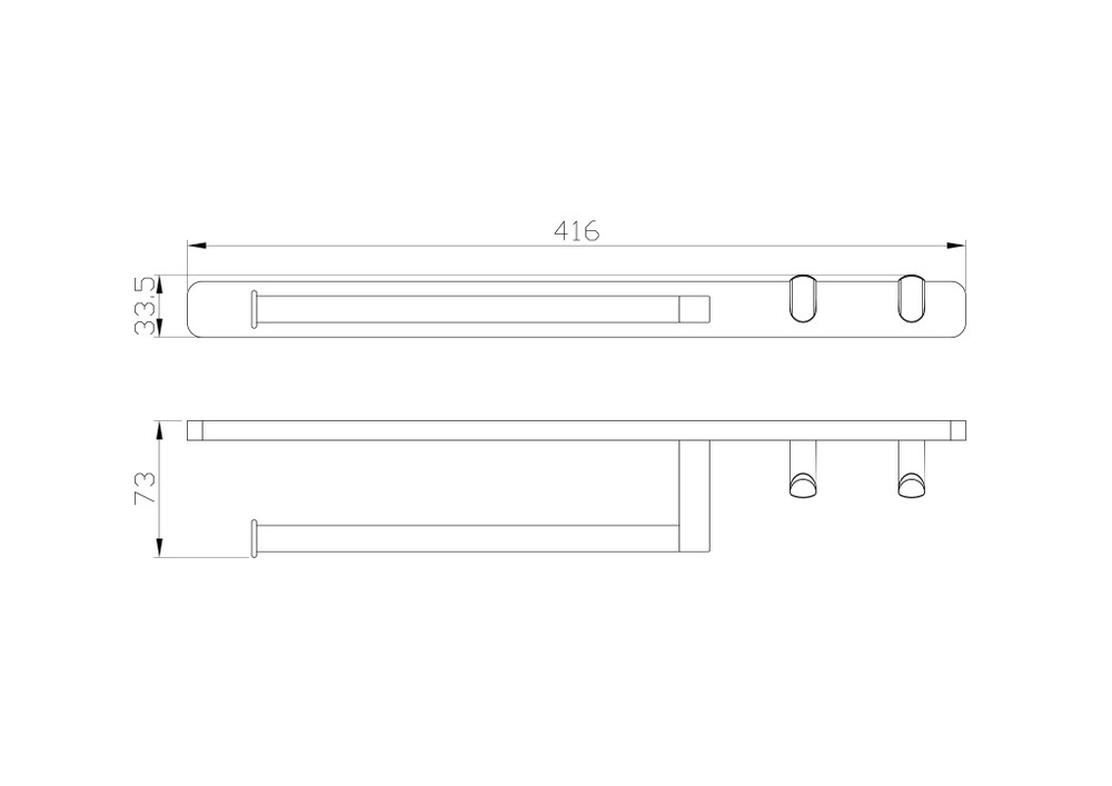 Кольцо для полотенец с 2 крючками WONZON & WOGHAND GRAFFITY, Темный графит (WW-9361)