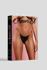 Кружевные трусики-стринги с цепочками на пояске (Размер: L) (Цвет: красный)