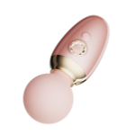 Нежно-розовый мини-массажёр 8,9см с функцией нагрева и управлением через приложение Zalo Ava Mini Wand Massager Sakura Pink