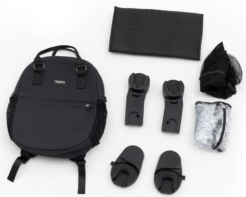 Коляска Agex Prima Pro 3 в 1 с автокреслом i-Team ATG080 Grey APA657 Midnight Grey (Темно-серый)