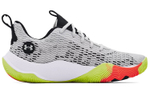 Under Armour Spawn 3 round head lace-up fabric synthetic leather non-slip wear-resistant breathable low-top basketball shoes for men and women the same gray, green and red