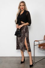 Юбка с разрезом (леопардовый принт) Юб11-20/5 Nikol