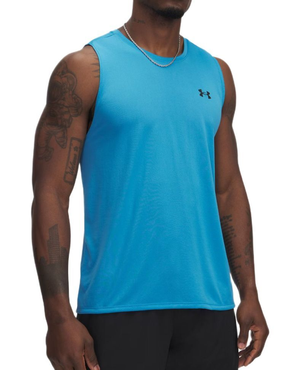 Мужская теннисная футболка Under Armour Tech Tank - эфирный синий/серебристый