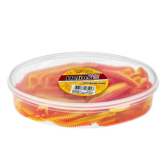 Виброхвост несъедоб. Shaggy 5,12/13 см Orange &amp; Yellow 50шт. (HS-18-015-N) Helios