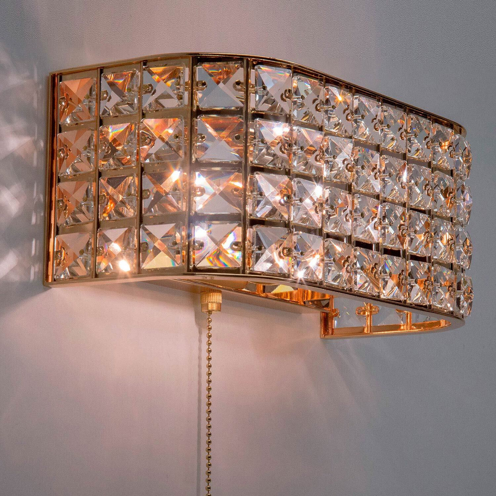 Citilux Портал CL324402 Бра хрустальное с выключателем Золото