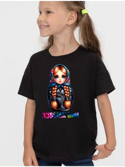 Футболка детская с русой Матрешкой russian girl