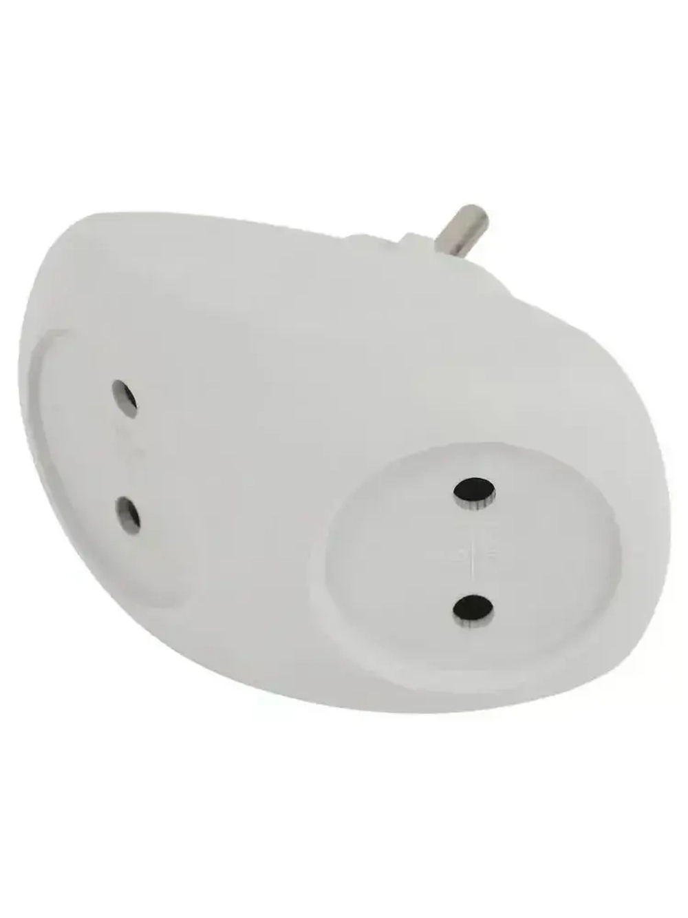 Тройник розетка электрический плоский SPx-2-W ЭРА / Разветвитель электрический без заземления, 2 розетки, 10А, белый