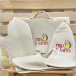 Набор "Портфель" 5 предметов "Ушел в баню" (портфель, шапка, варежка, коврик, тапочки)