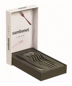 Sambonet - Набор из 6 вилок Leaf из нержавеющей стали / артикул   52163A55  / GTIN 8014808925696