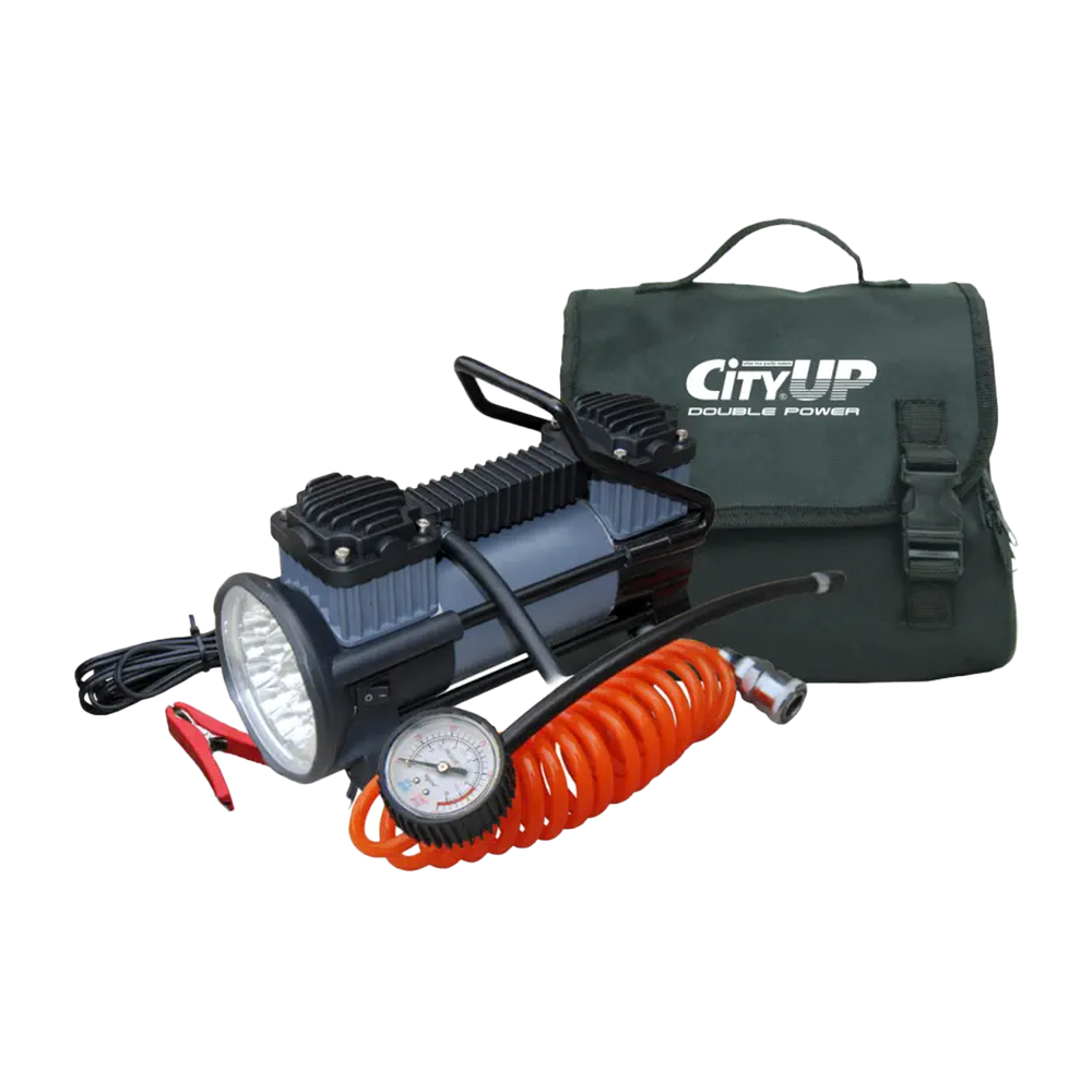 Компрессор CA 619 (Сity Up)  Double Piston 2х поршн 300Вт 60л/м с LED фонарем