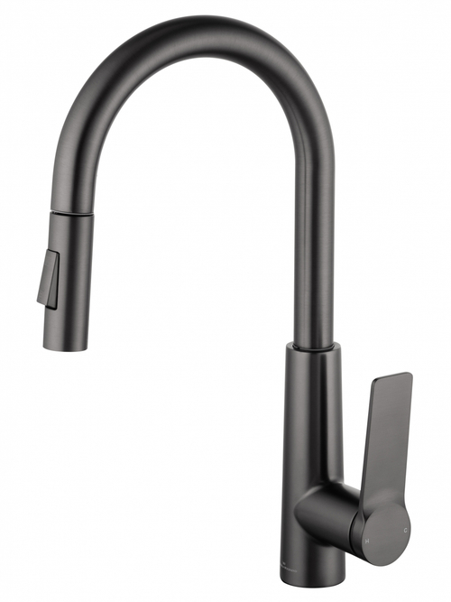 Смеситель для кухни с выдвижным изливом WONZON & WOGHAND, Темный графит (WW-A20782-BGG)