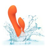 Оранжевый вибратор-кролик 17,75см California Exotic Stella Liquid Silicone Dual G SE-4368-20-3
