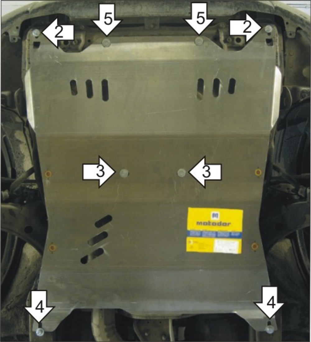 Защита картера Двигателя, КПП. 5 мм, Алюминий. для Subaru Forester 2005-2008, Subaru Forester 2002-2005 MOTODOR.32201