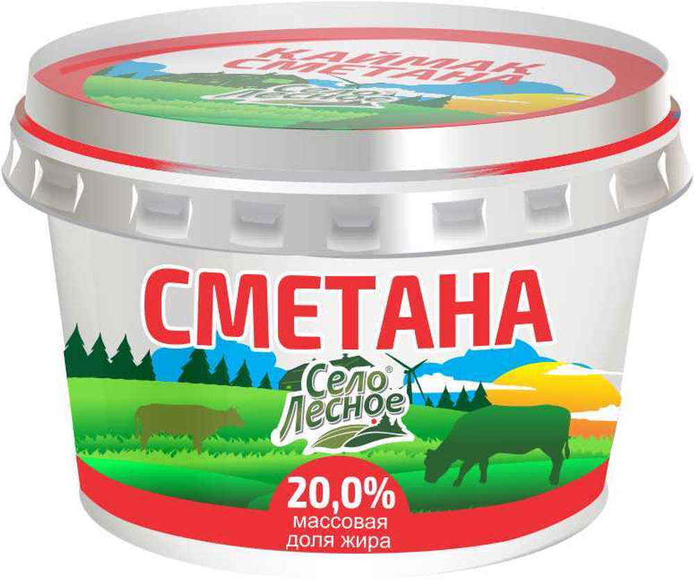 Сметана Село Лесное  20 % 180 гр