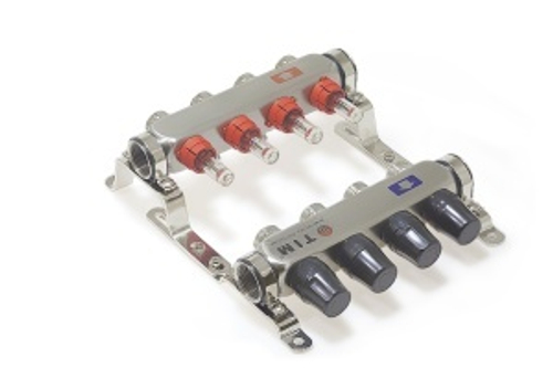 Кол. группа из НЕРЖ с расход. 1", БЕЗ кранов  2вых "TIM"