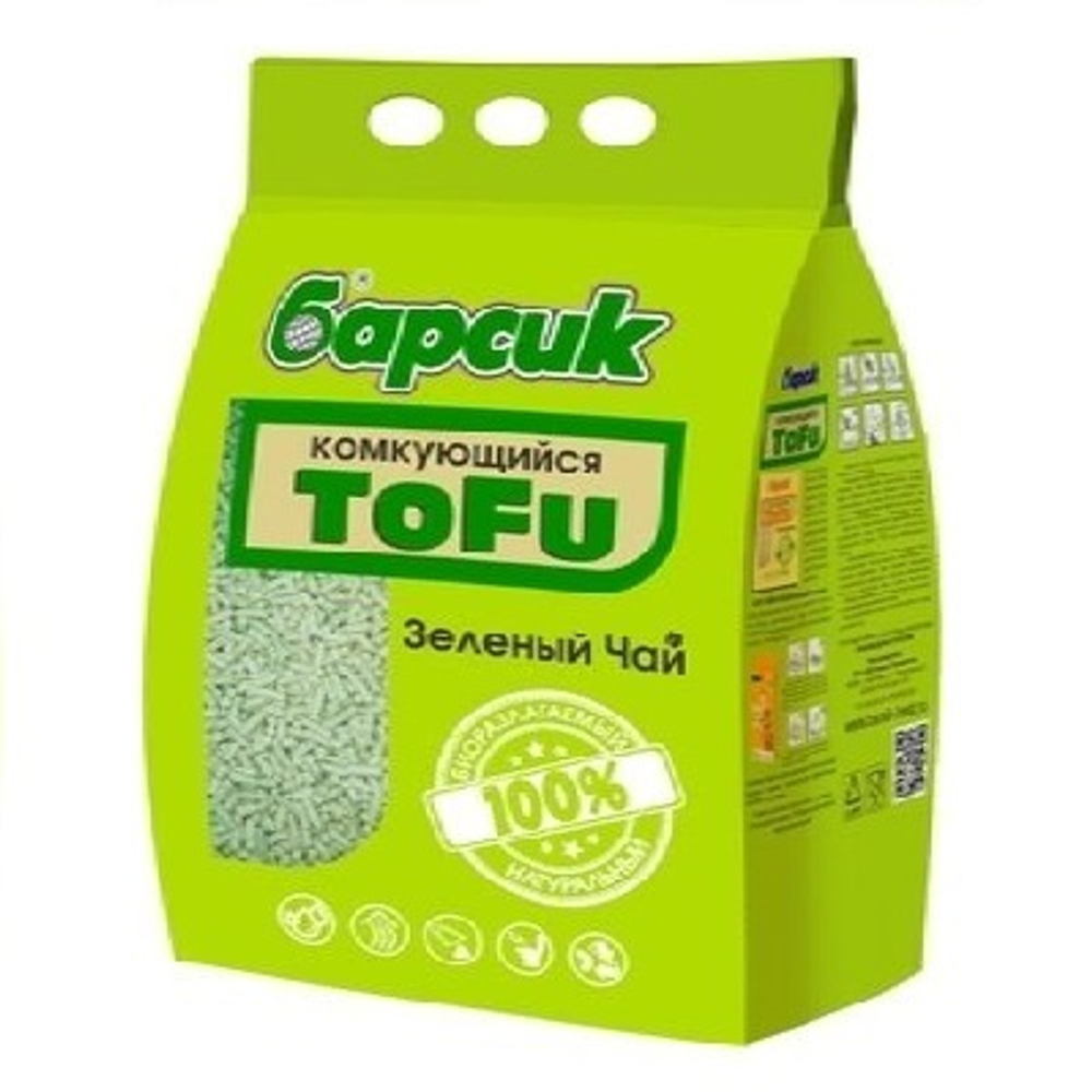 Барсик комкующийся наполнитель TOFU Зелёный чай, 4,54л