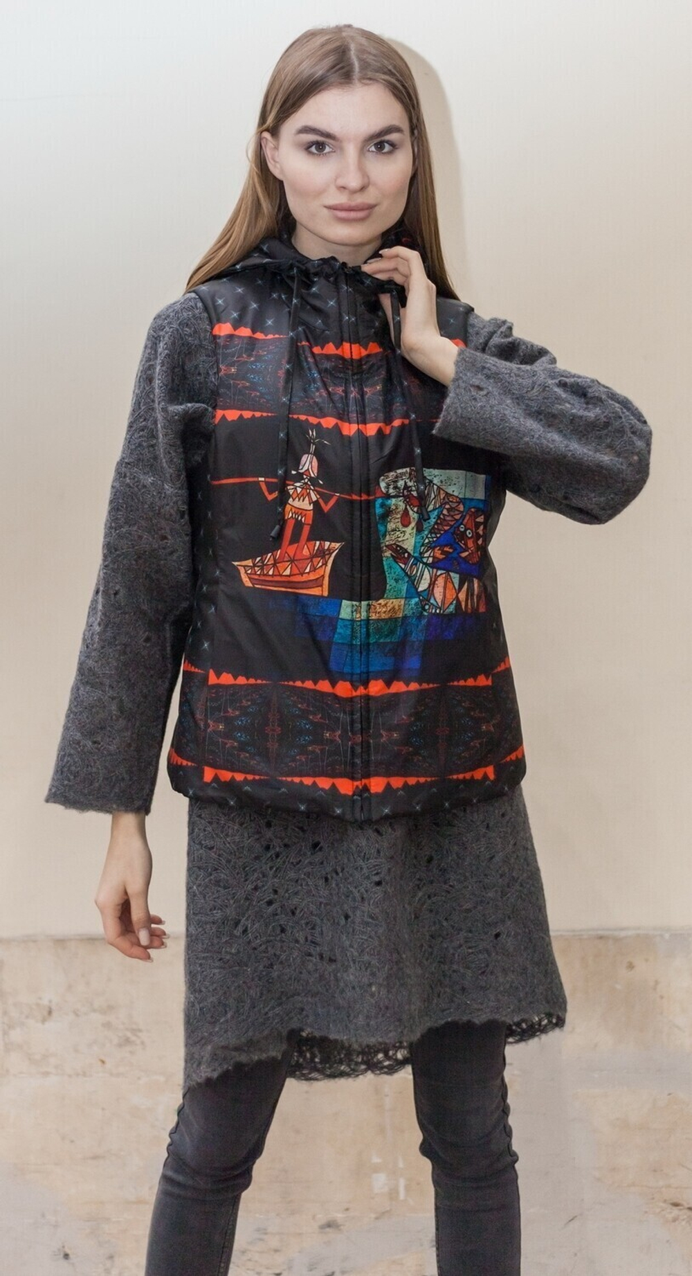 Двусторонний жилет "Синдбад", по мотивам живописи художника авангардиста Пауль Клее