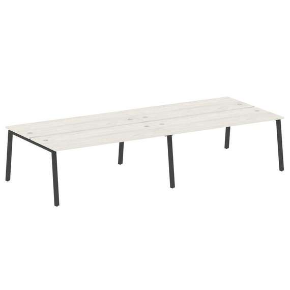 Metal System Рабочая станция на 4 места на А-образном м/к БА.СМ-4.5 Дуб Наварра/Металл Антрацит 3600