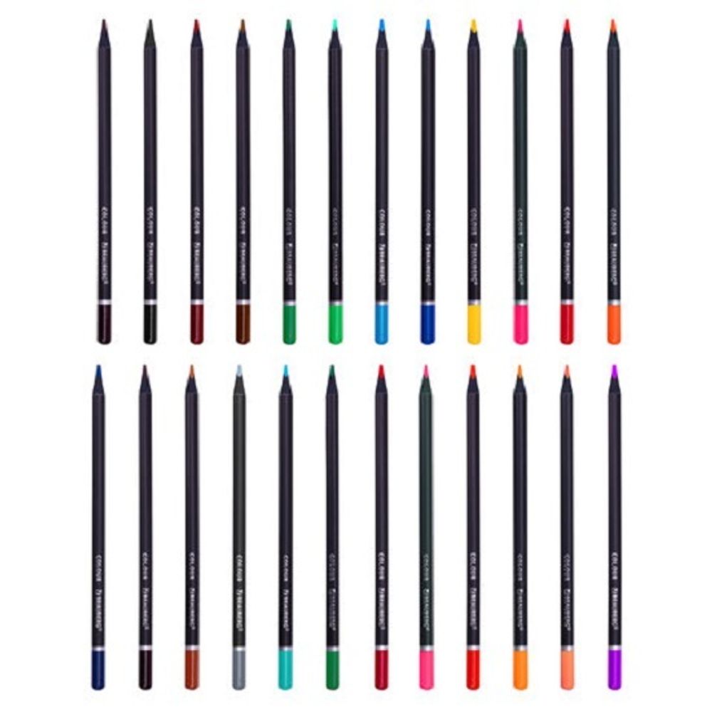 Карандаши цветные трехгранные 24цв. Brauberg Black wood, черное дерево