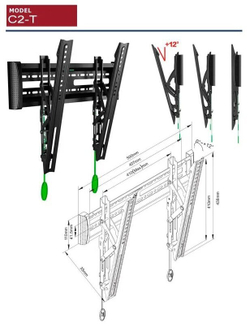 Кронштейн для телевизора NB наклонный диагональ 26"-60"