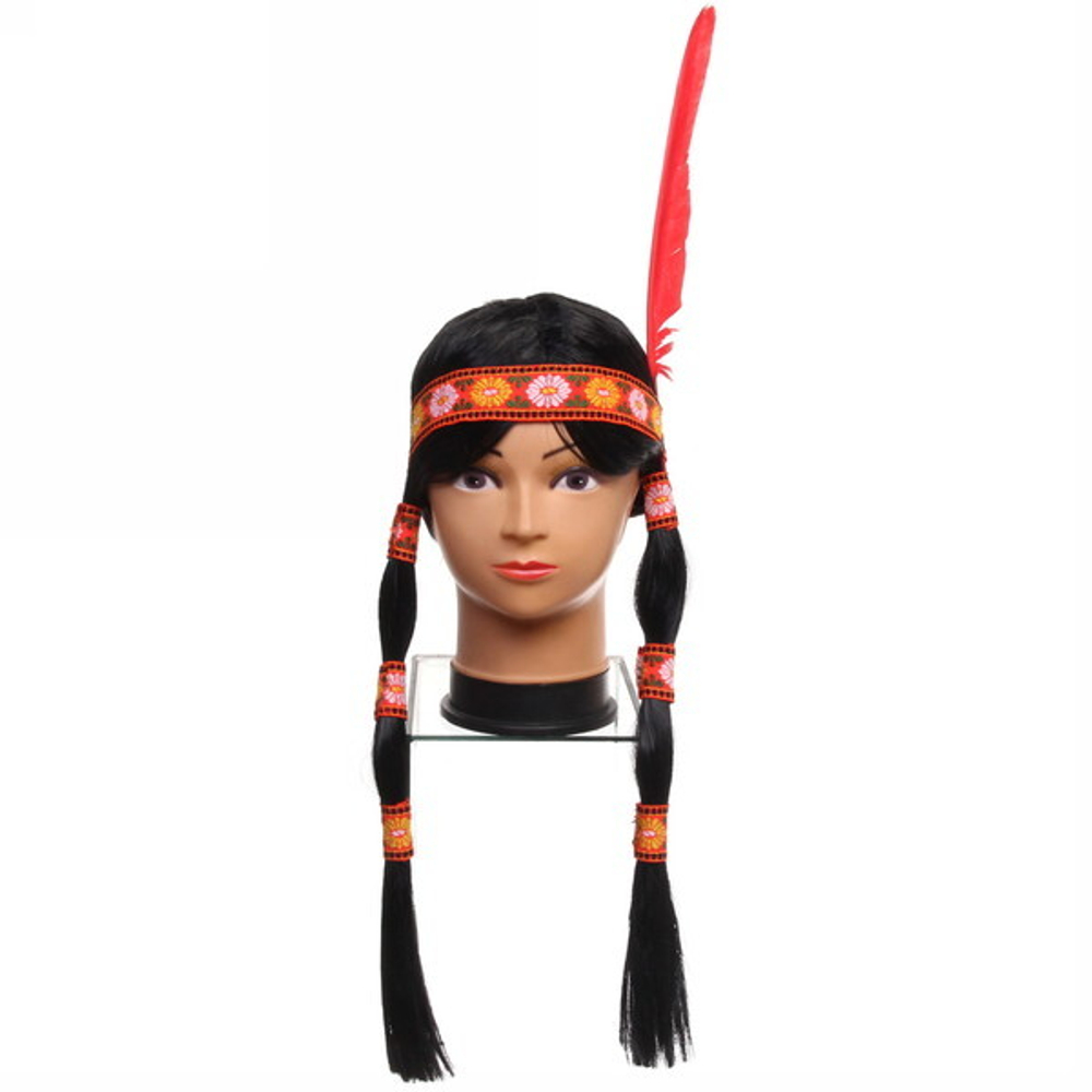 Парик карнавальный «Индийское племя» 45см (150г)