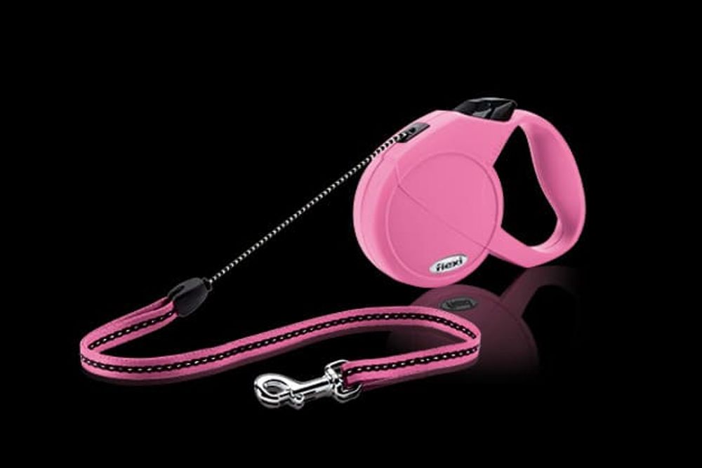 FLEXI рулетка Classic Basic 1/S (до 12 кг) трос 5 м розовая