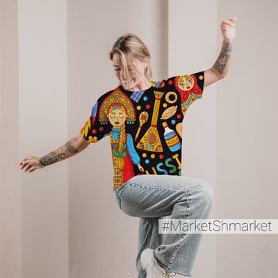 Футболка женская оверсайз с принтом 