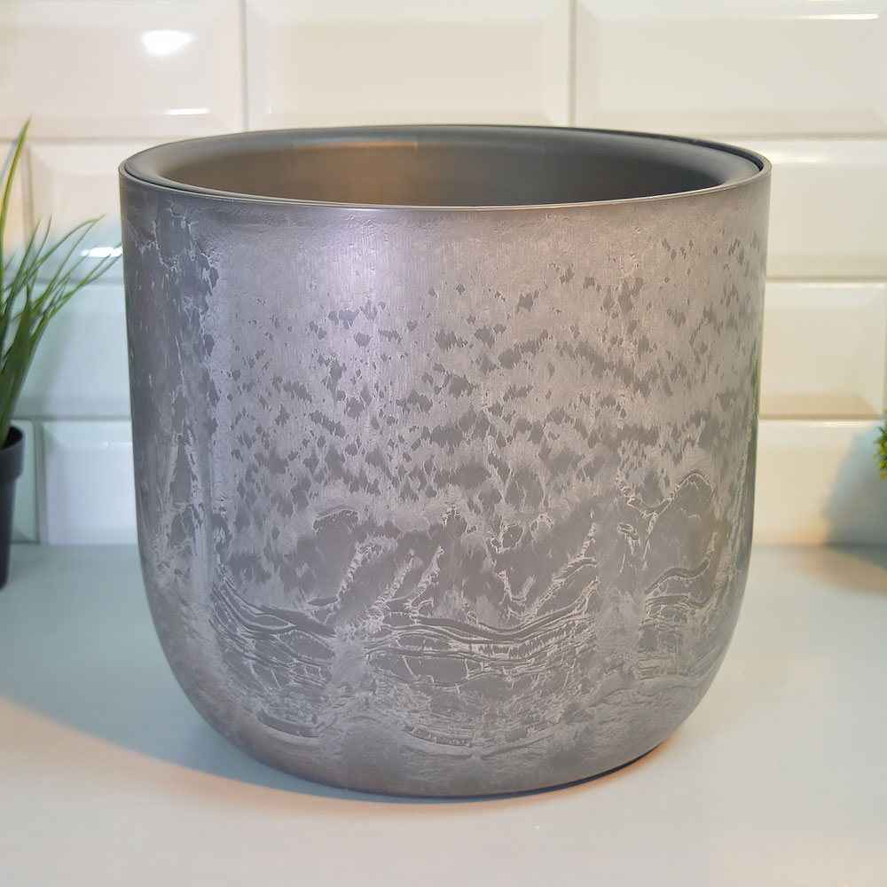 Кашпо Микрит 7,8л d280мм со вставкой, серый слайн