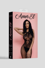 Комбинезон с высоким воротником и завязывающимися бретелями (Размер: L-XL) (Цвет: черный)