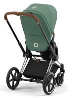 Коляска 3 в 1 Cybex Priam IV Chrome Brown complete и автокресло Aton S2 i-Size Moon Black Leaf Green