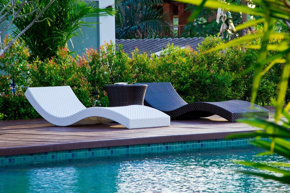 Шезлонг-лежак плетеный Tagliamento Santorini, кофе